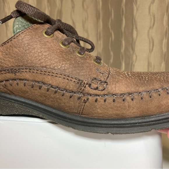 Ecco Seawalker Men\'s 12 Pebbled Shock Point Brown Tan Leather Lace Up Moc Toe main image 8